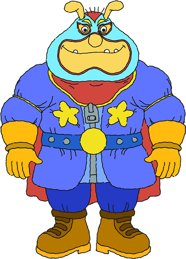 Binky Smiles Out At You Wearing His Favorite Wrestling - Cartoon (600x875)