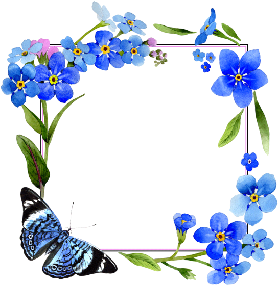 Flower Watercolor Frame Card, Flower Watercolor Frame - Flower Frame Png Transparent (640x640)