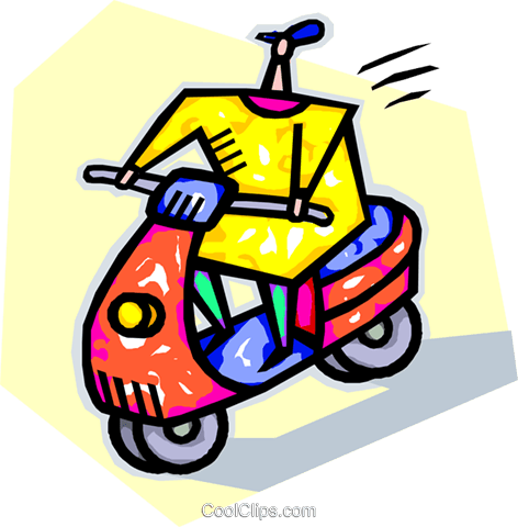 Person Riding A Motor Scooter Royalty Free Vector Clip - Person Riding A Motor Scooter Royalty Free Vector Clip (472x480)