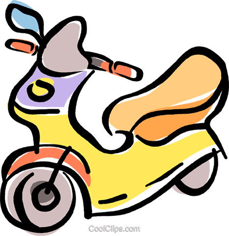 Scooter Royalty Free Vector Clip Art Illustration - Scooter Royalty Free Vector Clip Art Illustration (466x480)