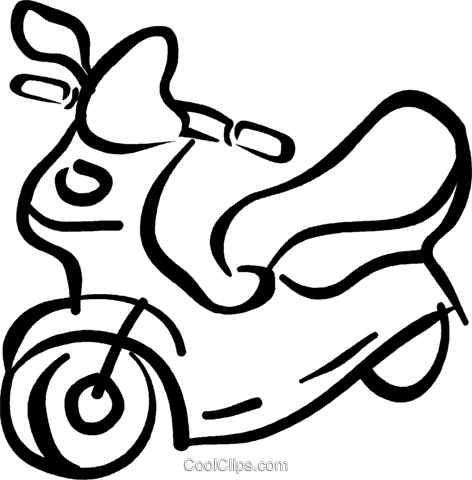 Motor Scooter Royalty Free Vector Clip Art Illustration - Royalty-free (472x480)