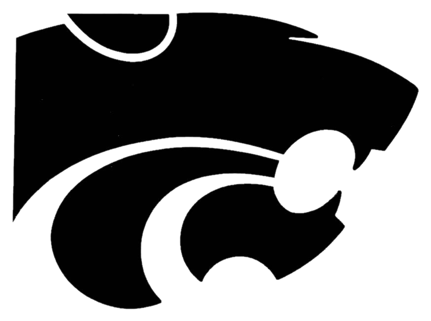 Edison Wildcats - K State Logo Black And White (896x653)