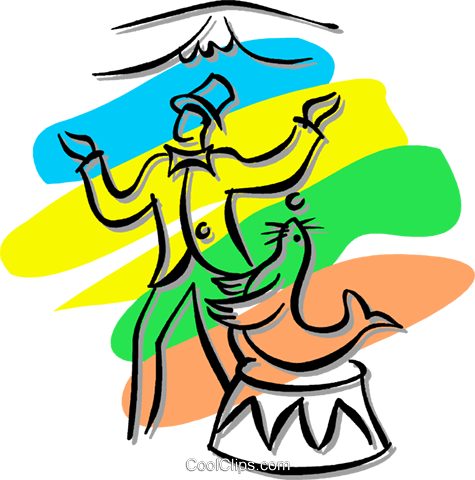 Animal Circus Act Royalty Free Vector Clip Art Illustration - Clip Art (475x480)