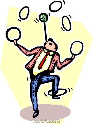 Businessman Doing A Balancing Act Royalty Free Vector - Businessperson (357x480)