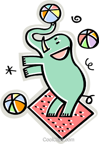 Elephant, Circus Act Royalty Free Vector Clip Art Illustration - Illustration (329x480)