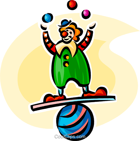 Clown Act Royalty Free Vector Clip Art Illustration - Clown Act Royalty Free Vector Clip Art Illustration (476x480)