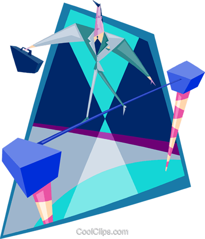 Balancing Act Royalty Free Vector Clip Art Illustration - Triangle (412x480)