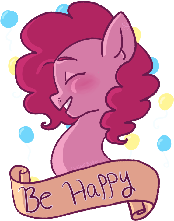 Thebirbdraws, Balloon, Earth Pony, Old Banner, Pinkie - Cartoon (900x900)
