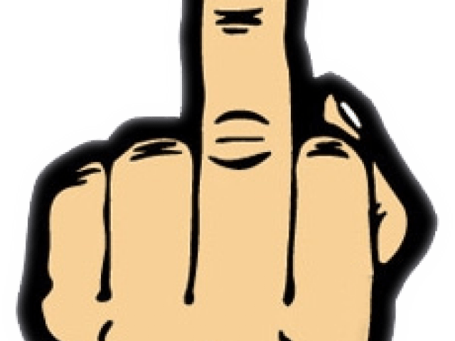 Cartoon Finger Secondtofirst Com Silhouette Free Clip - Kalan The Middle Finger Bird Air Freshener Auto-home (640x480)