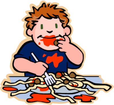 Kid Eating - Mangiare Png (400x373)