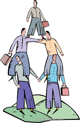 Businessmen Working For A Common Goal Royalty Free - Cartoon (313x480)