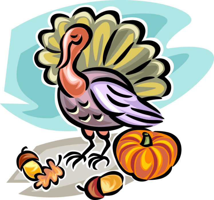 Pumpkin, Acorn And Turkey Royalty Free Vector Clip - Pumpkin, Acorn And Turkey Royalty Free Vector Clip (748x700)