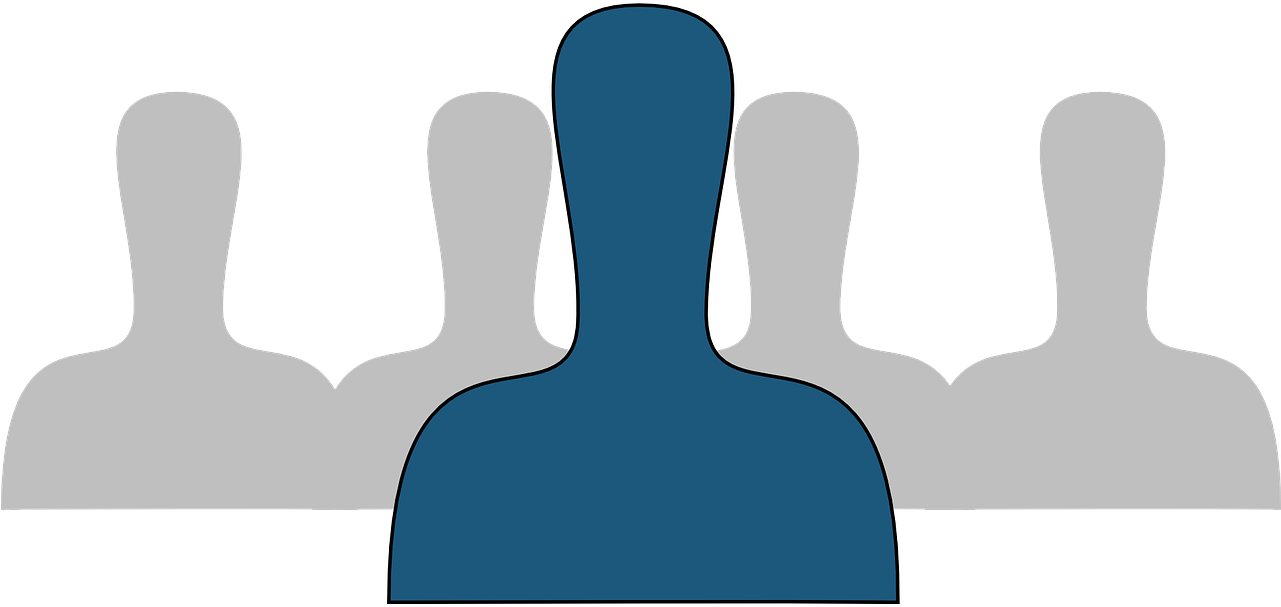 Group Silhouette With Blue Exception Clip Art At Clker - Aislamiento Png (1280x640)