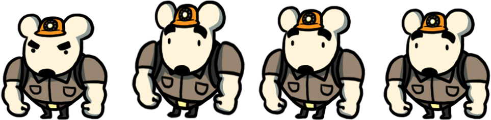 Spritesheets Of The Player And Enemy Characters - Cartoon (1000x250)