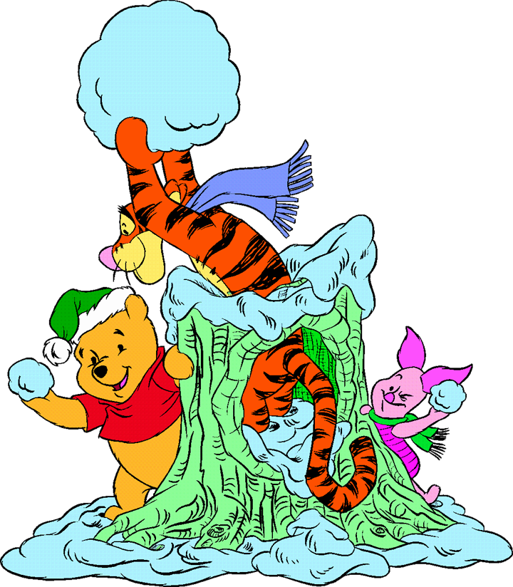 Winnie The Pooh Group Clipart - Winnie The Pooh Winter (720x824)