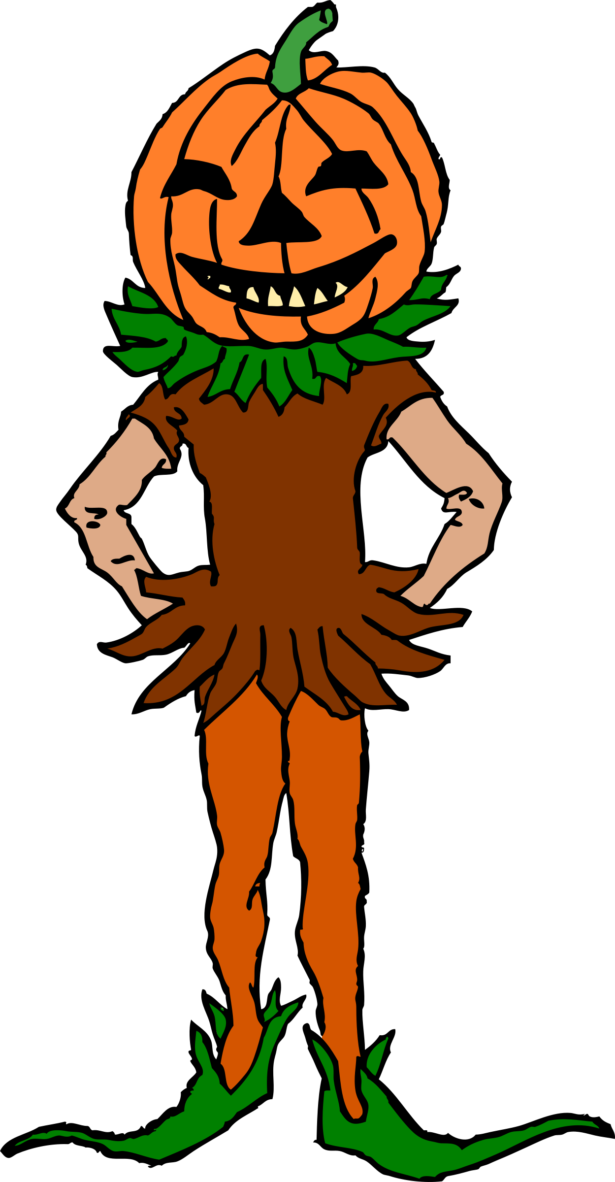 Free To Use &, Public Domain Costumes Clip Art - Pumpkin Boy (1969x3785)