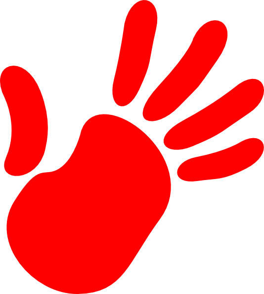 Red - Hand - Print - Clip - Art - Hand Png Vector Red (534x596)