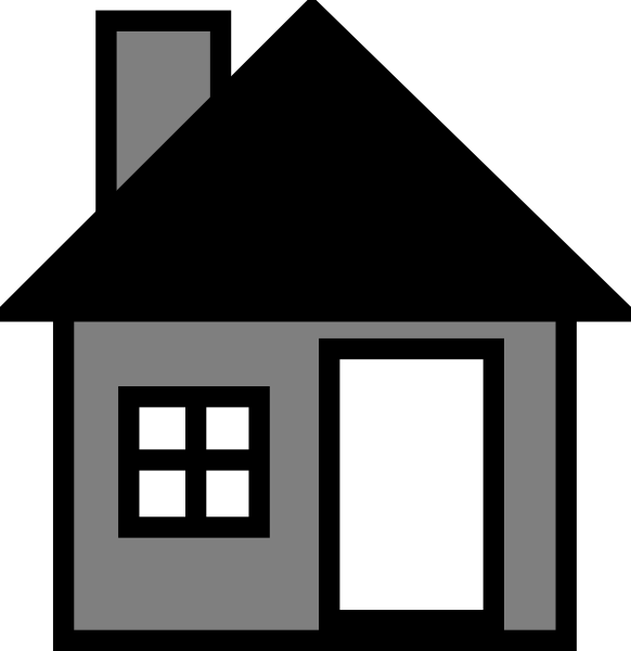 Grey House The Clip Art At Clker - House Clip Art (582x600)