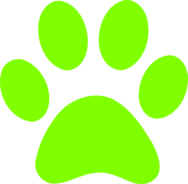 Green Paw Print Clip Art - Yellow Paw Patrol Paw Prints (600x588)