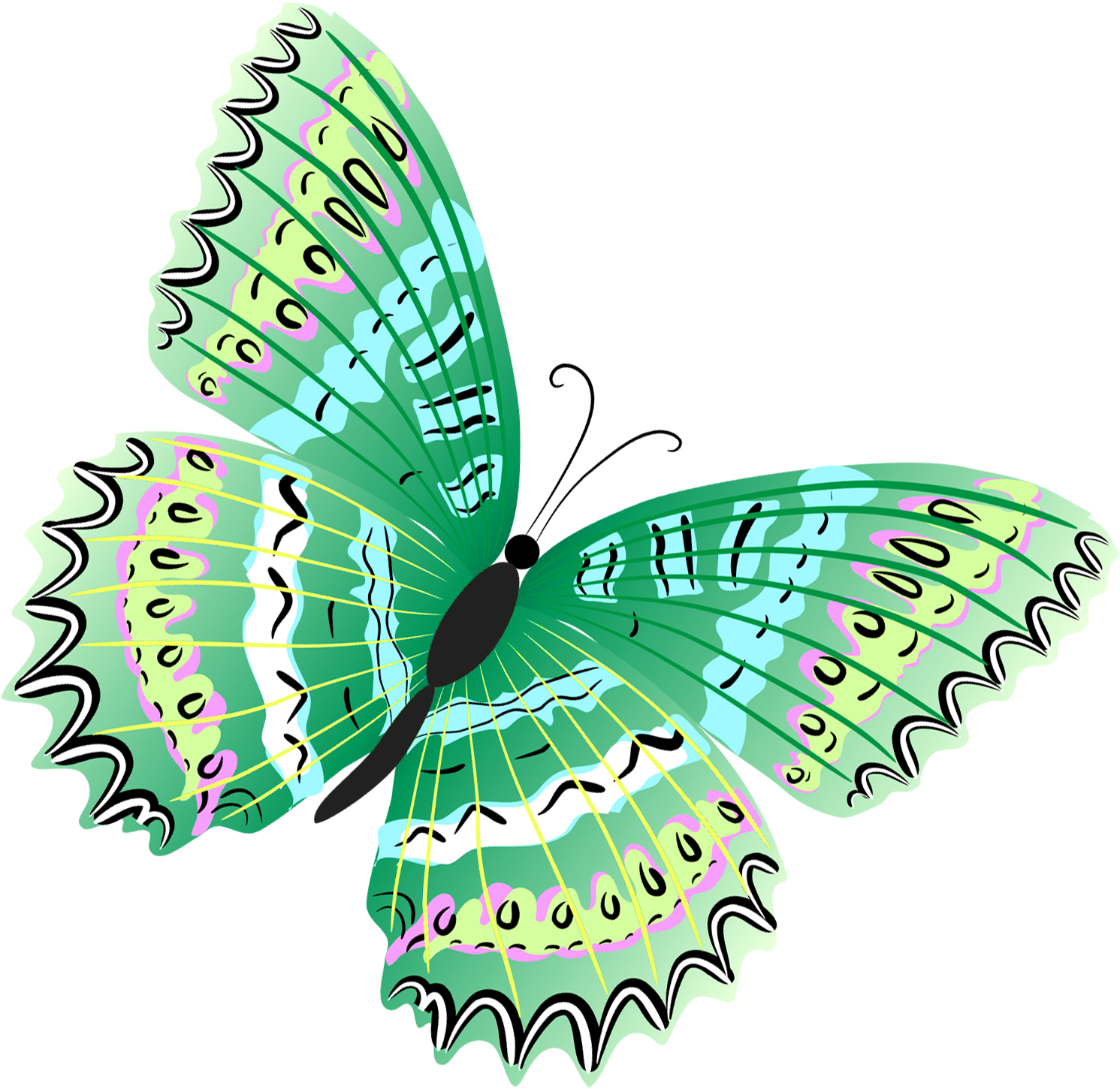 Gallery Clipart Green Butterfly - Green Butterfly Transparent Png (1629x1560)
