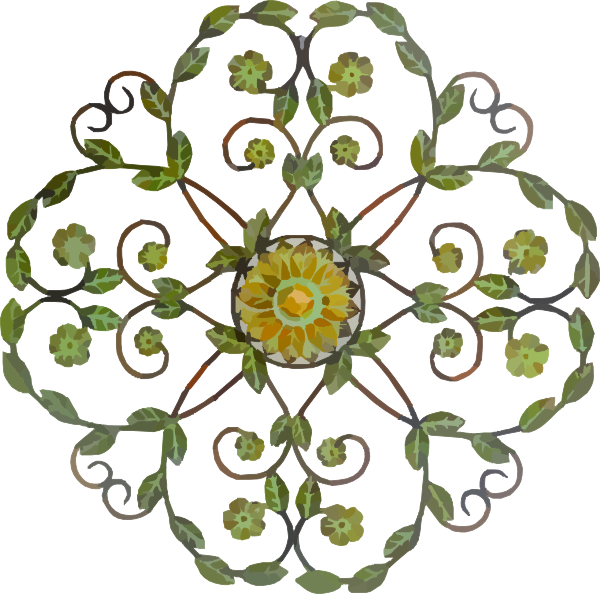 Arts And Crafts Clipart Free Download Clip Art - Metal Art Flower Png (600x594)