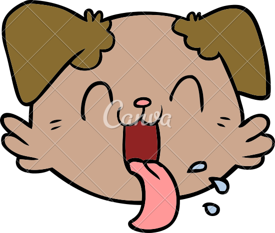 Clipart Of Dog Licking Face Cartoon Photos By Canva - Asco Dibujo Animado (550x467)