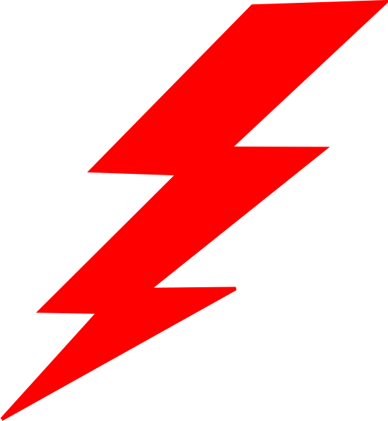 Crafty Lightning Bolt Clipart Red Panda Free Images - Red Lightning Bolt Png (552x598)