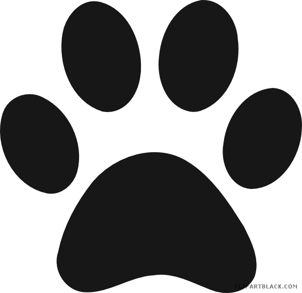 Awesome Paw Print Animal Free Black White Clipart Images - Dog Paw (600x583)