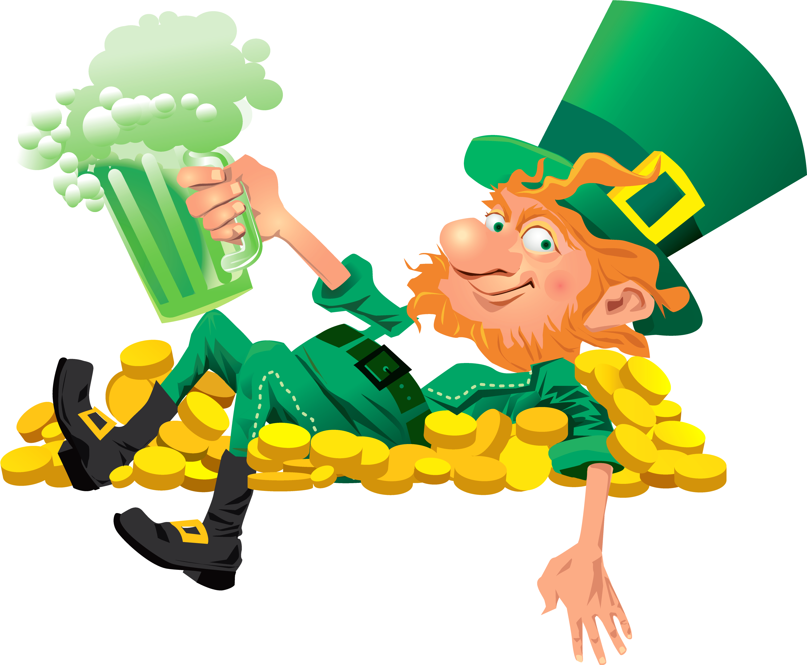 Clipart Of Leprechaun - St Patrick's Day Leprechaun Png (3500x2875)