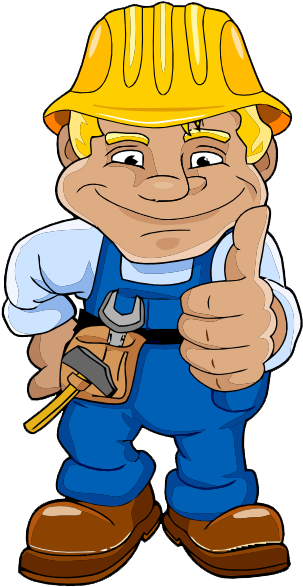 Construction Worker Clipart - Blue Collar Worker Cartoon (324x594)
