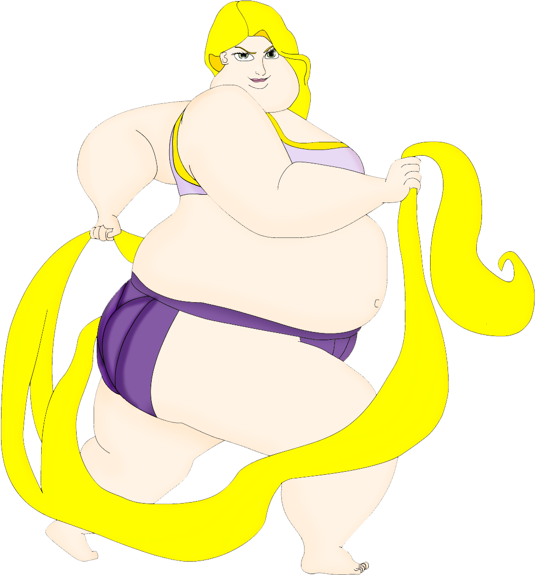 Sumo Rapunzel By Artist-srf - Cinderella Elsa Rapunzel Merida Ssbbw (1224x1279)