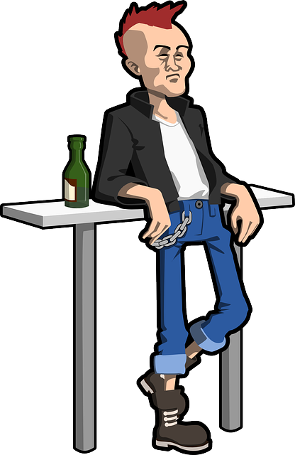 Standing Male, Man, Punk, Alcoholic, People, Bar, Standing - Gambar Kartun Punk Rock (416x640)