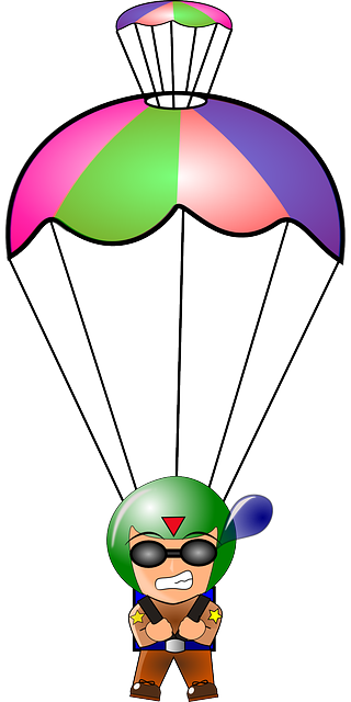 Arcade Man, Character, Person, Cartoon, Game, Arcade - Parachute Clipart (320x640)