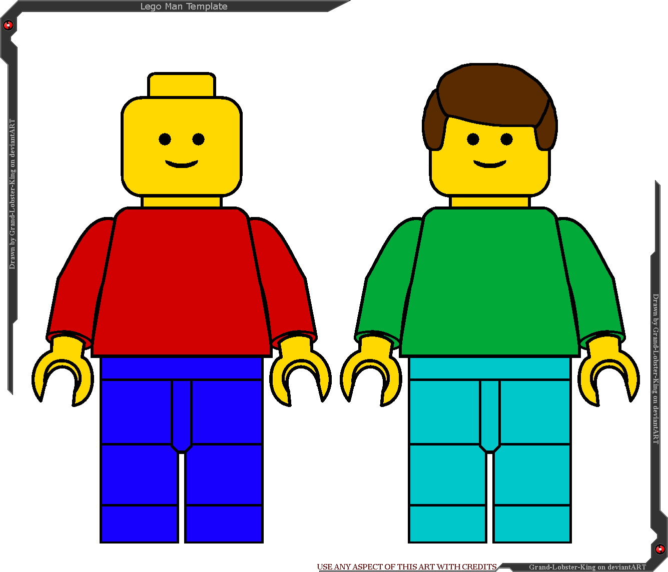 Lego Man Template By Grand Lobster King - Lego Guy Clipart (1335x1144)