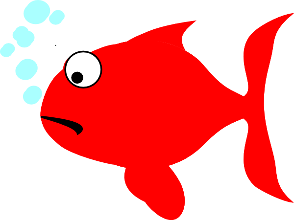 Sad Red And Turquoise Fish Clip Art At Clker - Fish Clipart Png (600x450)