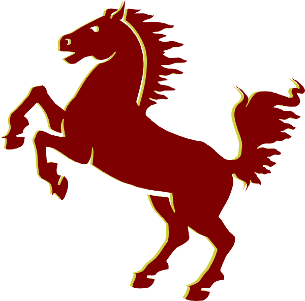 Free Image Of A Red Mustang Horse - Cartoon Black Horse (600x592)
