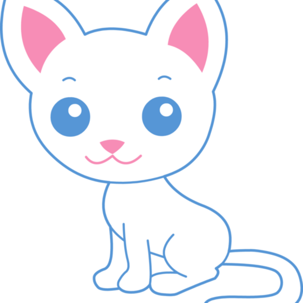 Cute Cat Clipart Cute White Kitty Cat Free Clip Art - Cat (1024x1024)