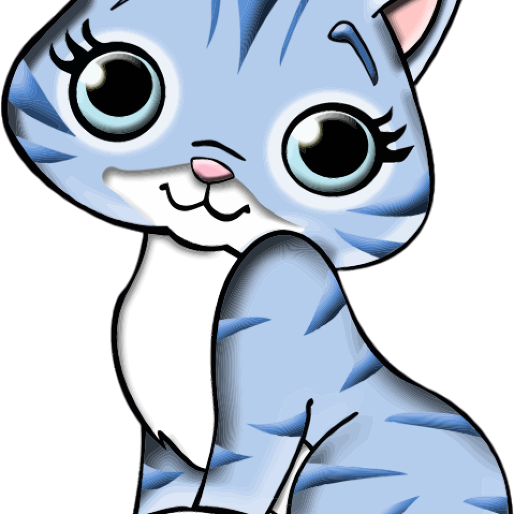 Cute Cat Clipart Free Cute Blue Cat Clip Art Clipart - My Thoughts Journal: Blank Lined 6x9 Journal - Cats (1024x1024)