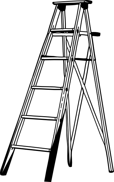 Step Tool Clip Art - Ladder Clip Art (372x592)