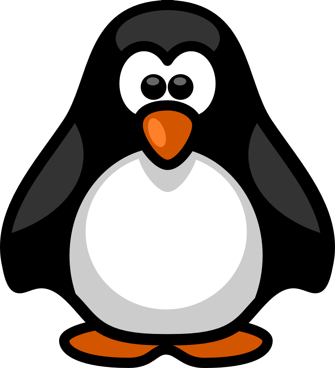 Penguin Clip Art Black And White - Cute Penguin Clip Art (1111x1221)