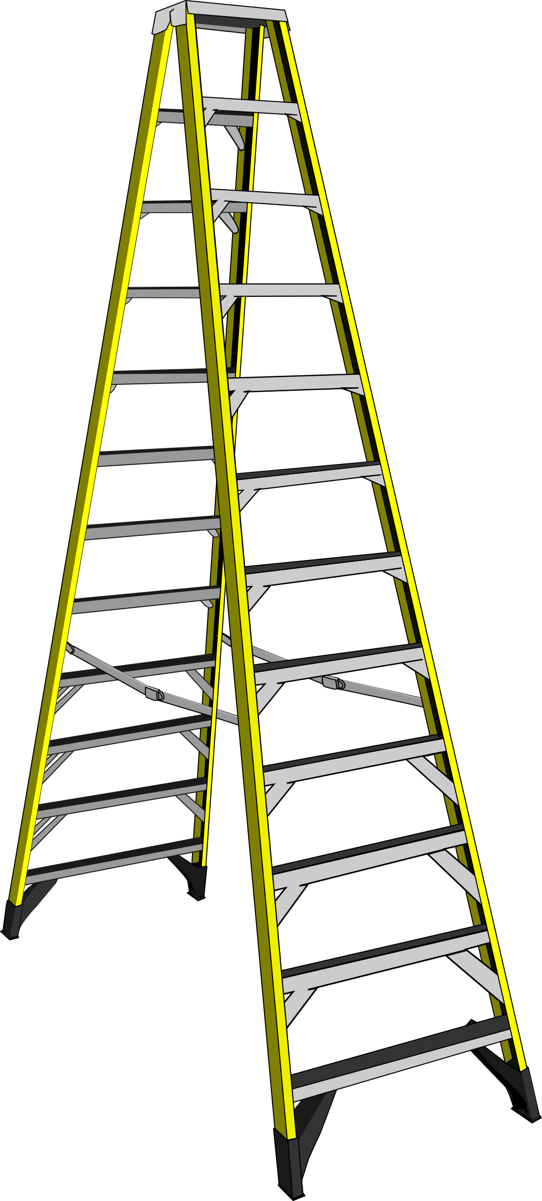 Yellow Ladder - Ladder Art Public Domain (1084x2400)