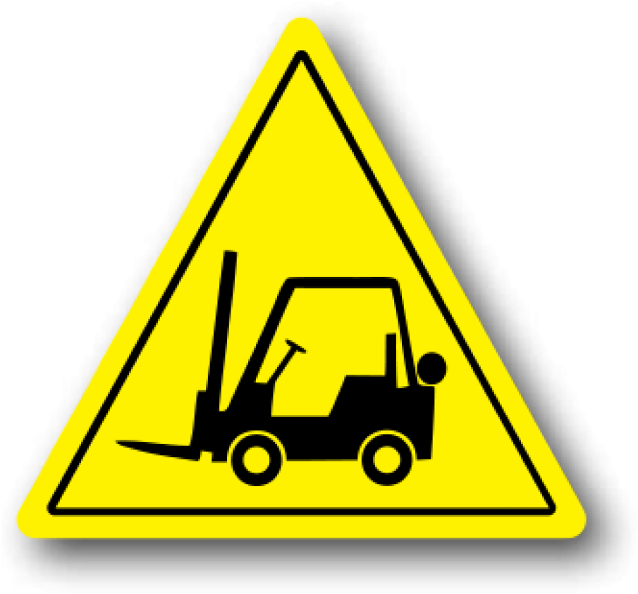 Durastripe Forklift Floor Safety Sign, Yellow Triangle - Triangle Safety Signs (1000x899)