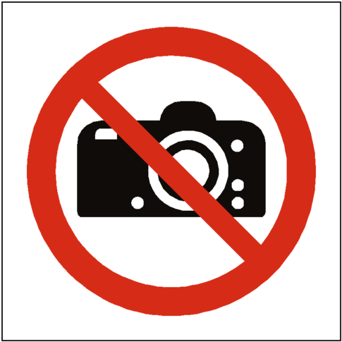 No Photography Symbol Label Safety-label - No Photography Symbol (600x600)