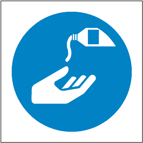 Use Barrier Cream Symbol Label Safety-label - Ellerinizi Dezenfekte Ediniz (600x600)