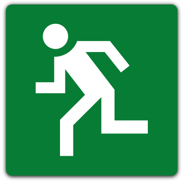 Emergency Safety Sign - Emergency Escape Route Sign (400x400)