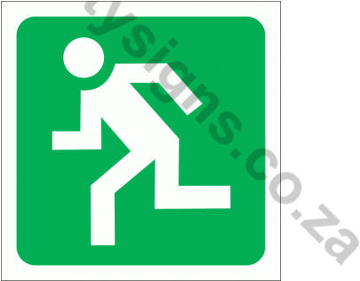 Glow Sign Man Running Left - Green (150 X 150mm) (600x315)