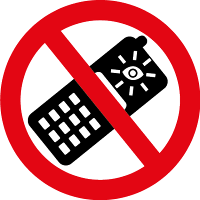 No Camera Phones Symbol - Safety Signs No Mobile Phones (400x400)