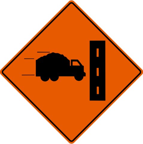 Trucks Entering From Left - Construction Sign In French (478x480)