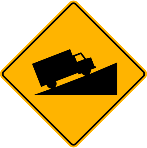 Hill Steep - Road Signs In Jamaica (476x480)
