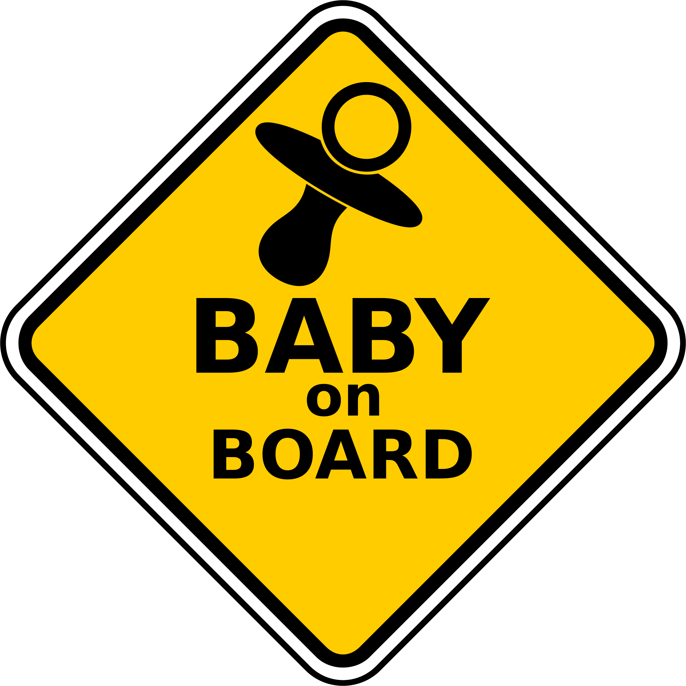 Baby On Board Clipart - Overhead Power Lines Sign (2364x2364)